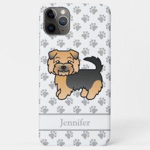 Black and Tan Norfolk Terrier Cartoon Dog & Name Case-Mate iPhone Hülle
