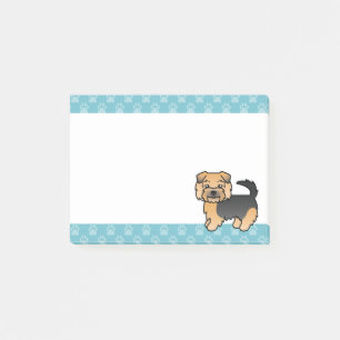 Black and Tan Norfolk Terrier Cartoon Dog Post-it Klebezettel