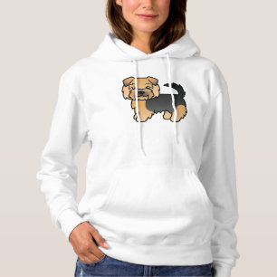 Black and Tan Norfolk Terrier Cartoon Hund Zeichne Hoodie