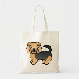 Black and Tan Norfolk Terrier Niedlicher Cartoon D Tragetasche