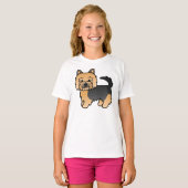 Black and Tan Norwich Terrier Niedlicher Cartoon D T-Shirt (Vorne ganz)