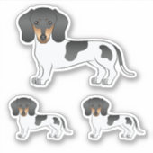 Black and Tan Piebald Kurz Hair Dackel Hund Aufkleber (Vorderseite)