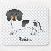 Black and Tan Piebald Kurz Hair Dackel & Name Mousepad (Vorne)