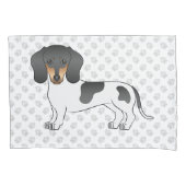 Black and Tan Piebald Kurz Hair Dackel & Paws Kissenbezug (Vorderseite-Links)