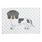 Black and Tan Piebald Kurz Hair Dackel & Paws Kissenbezug (Vorderseite-Rechts)