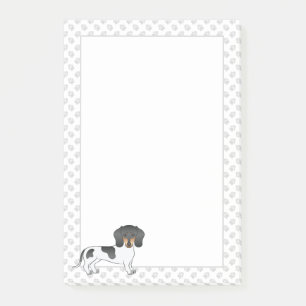 Black and Tan Piebald Kurz Hair Dackel & Paws Post-it Klebezettel