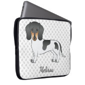 Black and Tan Piebald Kurz Hair Dackel & Text Laptopschutzhülle (Vorne Rechts)