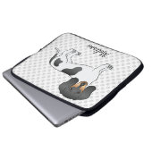 Black and Tan Piebald Kurz Hair Dackel & Text Laptopschutzhülle (Vorne Knopf)