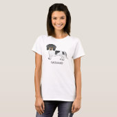 Black and Tan Piebald Kurz Hair Dackel & Text T-Shirt (Vorne ganz)