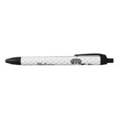 Black and Tan Piebald Long Hair Dackel & Name Kugelschreiber (Oberseite)