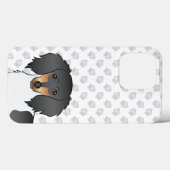 Black and Tan Piebald Long Hair Dackel & Paws Case-Mate iPhone Hülle (Rückseite (Horizontal))
