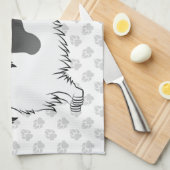 Black and Tan Piebald Long Hair Dackel & Paws Geschirrtuch (Viertel Falte)