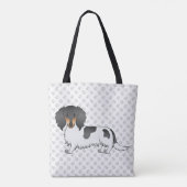 Black and Tan Piebald Long Hair Dackel & Paws Tasche (Rückseite)