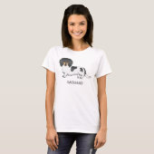 Black and Tan Piebald Long Hair Dackel & Text T-Shirt (Vorne ganz)