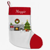 Black and Tan Pipe Kurz Hair Dackel Weihnachten Kleiner Weihnachtsstrumpf (Vorderseite)