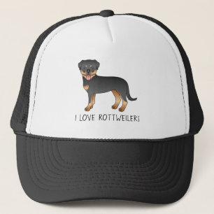 Black and Tan Rottweiler - I Liebe Rottweilers Truckerkappe