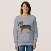 Black and Tan Rottweiler Niedlich Cartoon Dog Sweatshirt (Vorne ganz)