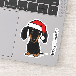 Black and Tan Santa Dackel Niedlich Dog Weihnachte Aufkleber