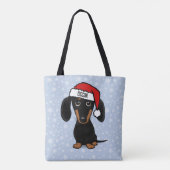 Black and Tan Santa Dackel Niedlich Dog Weihnachte Tasche (Rückseite)