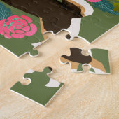 Black and Tan Shiba Inu Florals Puzzle (Seite)