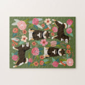 Black and Tan Shiba Inu Florals Puzzle (Horizontal)