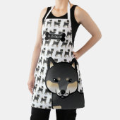 Black and Tan Shiba Inu Niedlich Cartoon Dog & Nam Schürze (InSitu)