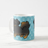 Black and Tan Tibetan Spaniel Cartoon Dog Kaffeetasse (Vorderseite Links)