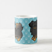 Black and Tan Tibetan Spaniel Cartoon Dog Kaffeetasse (Mittel)