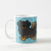Black and Tan Tibetan Spaniel Cartoon Dog Kaffeetasse (Links)