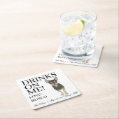 Black and Tan Tricolor Chihuahua Wedding Rechteckiger Pappuntersetzer (Vor Ort)