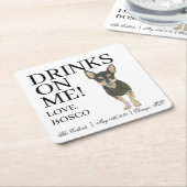 Black and Tan Tricolor Chihuahua Wedding Rechteckiger Pappuntersetzer (angewinkelt)