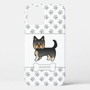 Black and Tan Yorkie mit Paws, Hundeknochen und Na Case-Mate iPhone Hülle