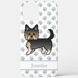 Black and Tan Yorkshire Terrier Cartoon Dog & Name Case-Mate iPhone Hülle