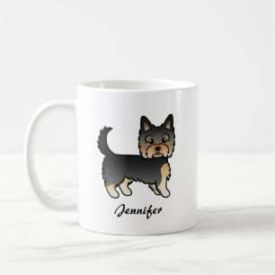 Black and Tan Yorkshire Terrier Cartoon Dog & Name Kaffeetasse