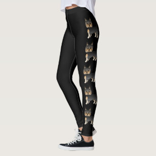 Black and Tan Yorkshire Terrier Cartoon Hunde Leggings