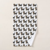 Black and Tan Yorkshire Terrier Dog Pattern Badhandtuch Set (Handtuch)