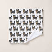 Black and Tan Yorkshire Terrier Dog Pattern Badhandtuch Set (Waschlappen)