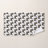 Black and Tan Yorkshire Terrier Dog Pattern Badhandtuch Set (Handtuch)