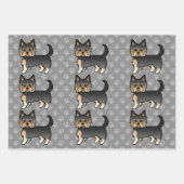 Black and Tan Yorkshire Terrier Dog Pattern Geschenkpapier Set (Vorderseite 3)
