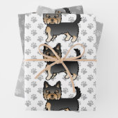 Black and Tan Yorkshire Terrier Dog Pattern Geschenkpapier Set (Beispiel)