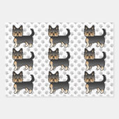 Black and Tan Yorkshire Terrier Dog Pattern Geschenkpapier Set (Vorderseite)