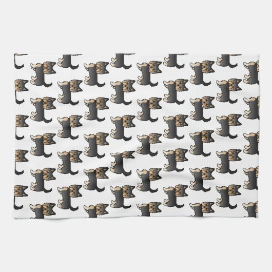 Black and Tan Yorkshire Terrier Dog Pattern Geschirrtuch (Horizontal)