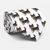 Black and Tan Yorkshire Terrier Dog Pattern Krawatte (Gerollt)