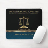 Black and Teal Leather Law Firm Designs Mousepad (Mit Mouse)