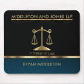 Black and Teal Leather Law Firm Designs Mousepad (Vorne)