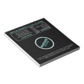 Black and Teal Name Logo Candy Wrappers Notizblock (angewinkelt)