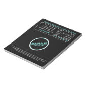 Black and Teal Name Logo Candy Wrappers Notizblock (Rotiert)