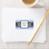 Black and Tiffany Damask Address Labels Adressaufkleber (Insitu)