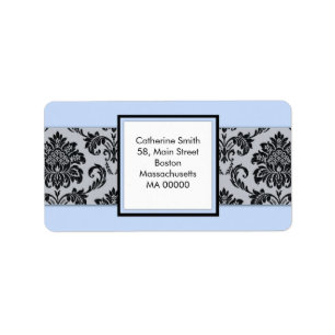 Black and Tiffany Damask Address Labels Adressaufkleber