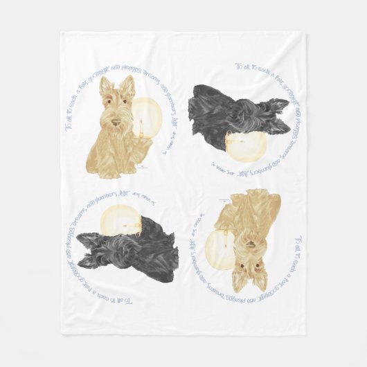 Black and Wheaten Scotties Fleecedecke (Vorderseite)